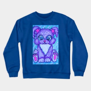 Fuzzy Cute Purple Bunny Crewneck Sweatshirt